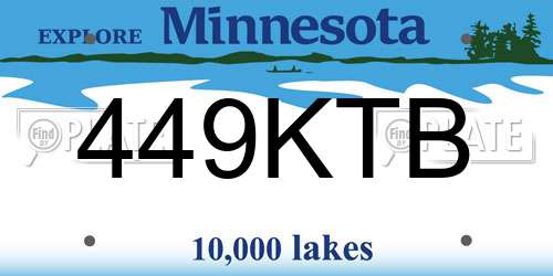 449KTB Minnesota License Plate