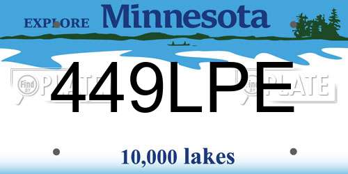449LPE Minnesota License Plate
