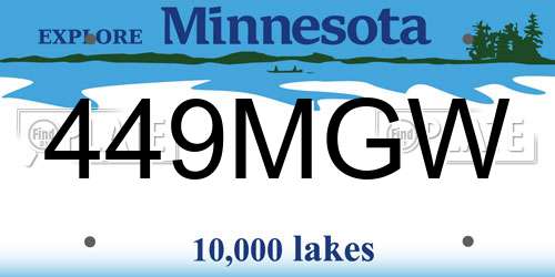449MGW Minnesota License Plate