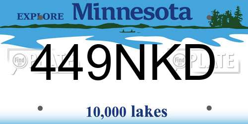 449NKD Minnesota License Plate