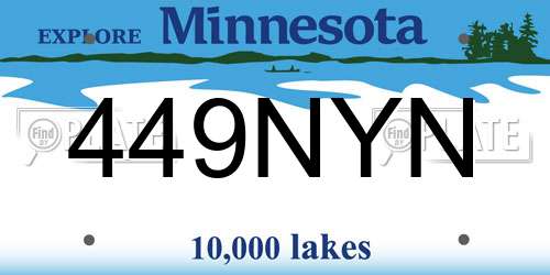 449NYN Minnesota License Plate