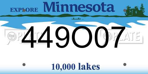 449O07 Minnesota License Plate