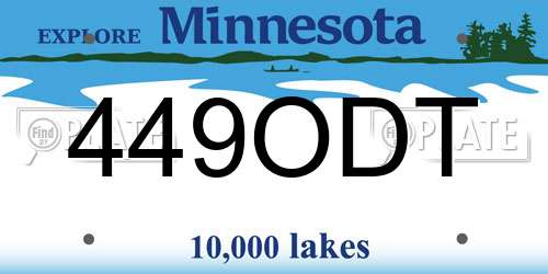 449ODT Minnesota License Plate
