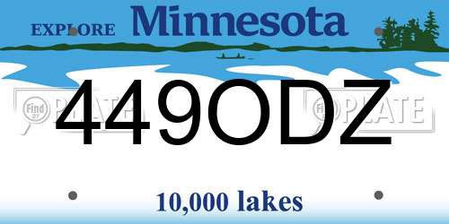 449ODZ Minnesota License Plate