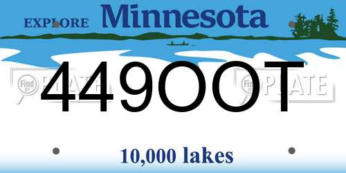 449OOT Minnesota License Plate