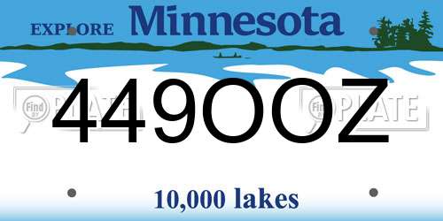 449OOZ Minnesota License Plate