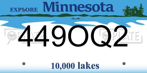 449OQ2 Minnesota License Plate