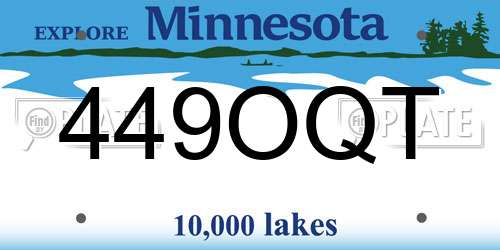 449OQT Minnesota License Plate