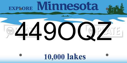 449OQZ Minnesota License Plate
