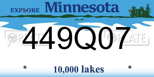 449Q07 Minnesota License Plate