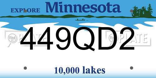 449QD2 Minnesota License Plate