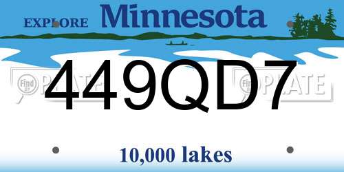 449QD7 Minnesota License Plate