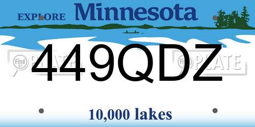 449QDZ Minnesota License Plate