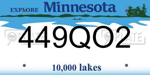 449QO2 Minnesota License Plate