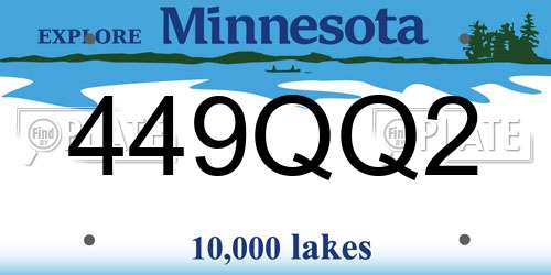 449QQ2 Minnesota License Plate