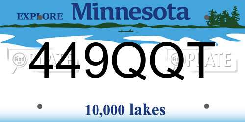 449QQT Minnesota License Plate