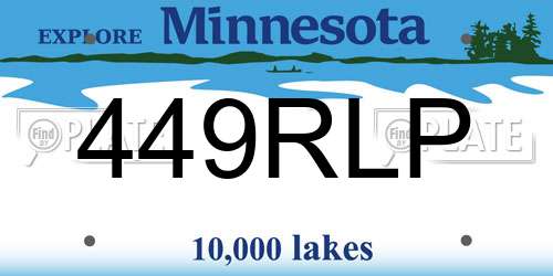 449RLP Minnesota License Plate