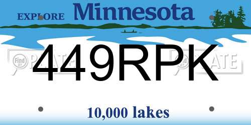449RPK Minnesota License Plate