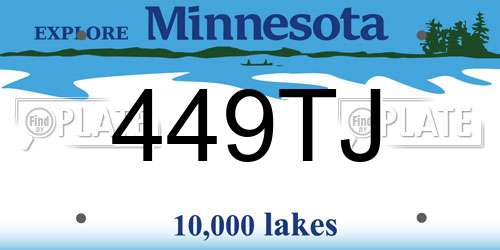 449TJ Minnesota License Plate