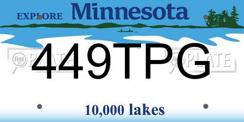 449TPG Minnesota License Plate