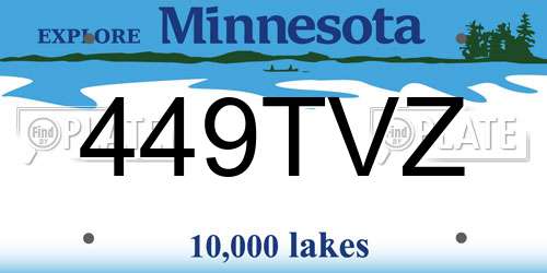 449TVZ Minnesota License Plate