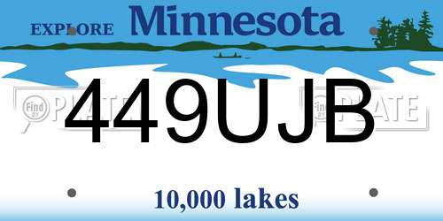 449UJB Minnesota License Plate