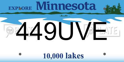 449UVE Minnesota License Plate