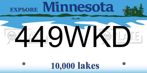 449WKD Minnesota License Plate