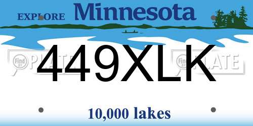 449XLK Minnesota License Plate
