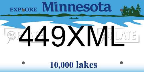 449XML Minnesota License Plate