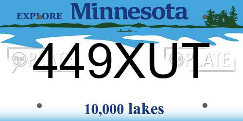 449XUT Minnesota License Plate