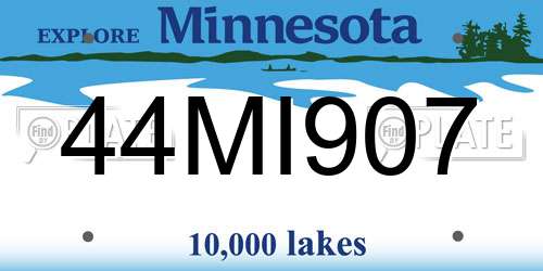 44MI907 Minnesota License Plate