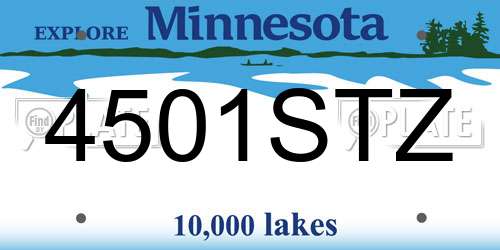 4501STZ Minnesota License Plate