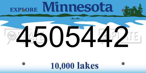 4505442 Minnesota License Plate