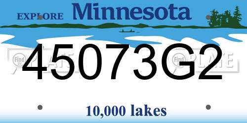 45073G2 Minnesota License Plate