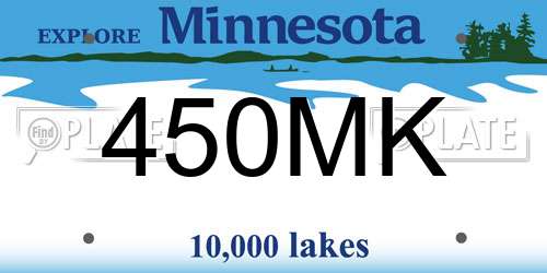 450MK Minnesota License Plate