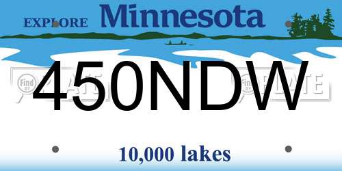 450NDW Minnesota License Plate