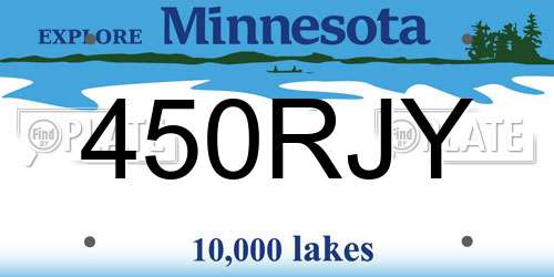 450RJY Minnesota License Plate