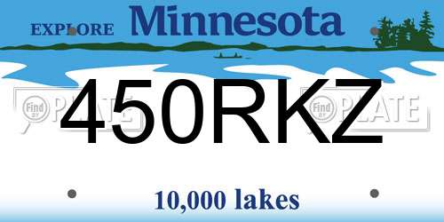 450RKZ Minnesota License Plate
