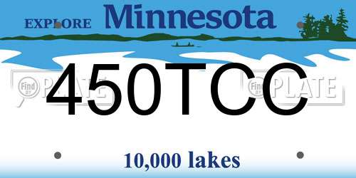 450TCC Minnesota License Plate