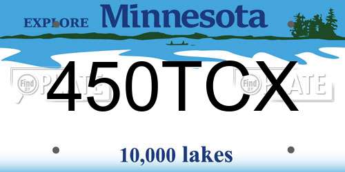 450TCX Minnesota License Plate