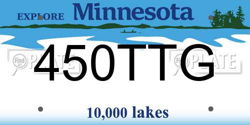 450TTG Minnesota License Plate
