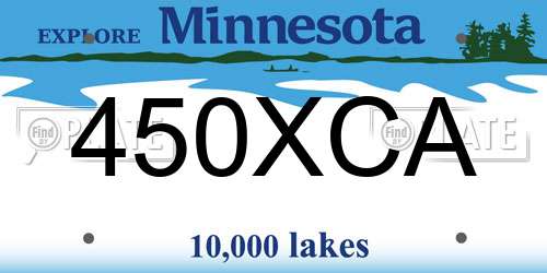 450XCA Minnesota License Plate