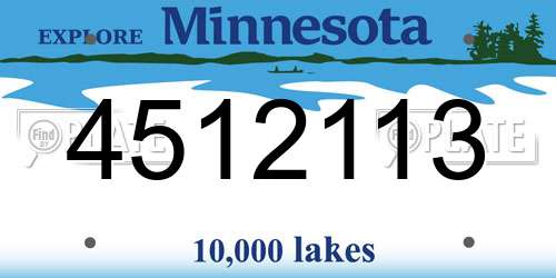 4512113 Minnesota License Plate