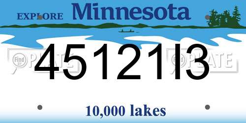 45121I3 Minnesota License Plate