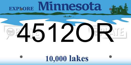 4512OR Minnesota License Plate