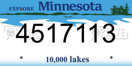 4517113 Minnesota License Plate