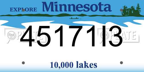 45171I3 Minnesota License Plate