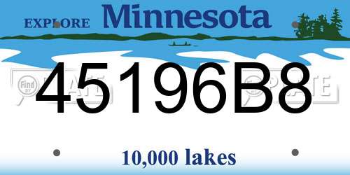 45196B8 Minnesota License Plate