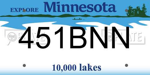 451BNN Minnesota License Plate